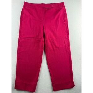 Talbots Womens Raspberry Pink Stretch Straight‎ Leg Cropped Pants Size 8